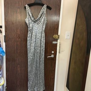 Badgley Mischka Sequin Gray Size 8. Never worn
